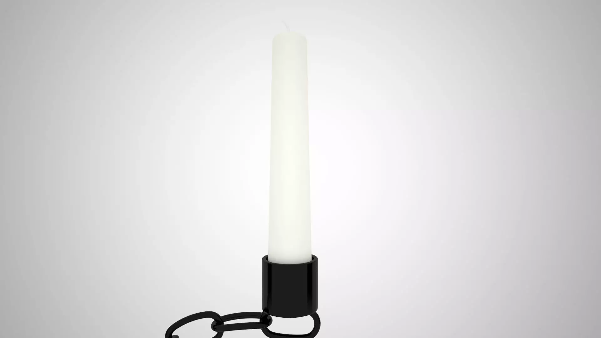 Alphabet Chain C Candleholder Black Iron 3D model_3