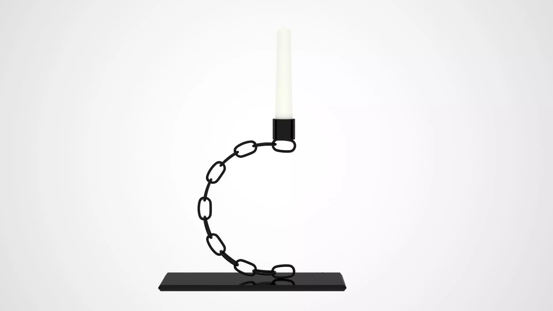 Alphabet Chain C Candleholder Black Iron 3D model_0