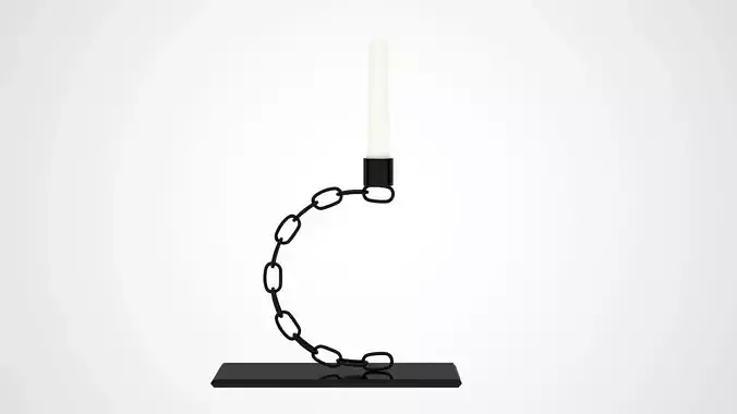 Alphabet Chain C Candleholder Black Iron