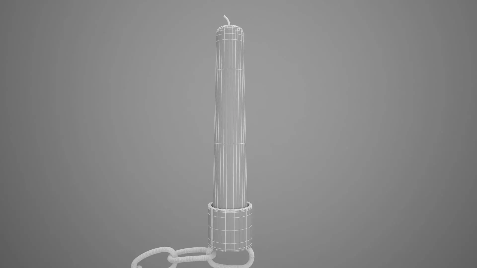 Alphabet Chain C Candleholder Black Iron 3D model_6