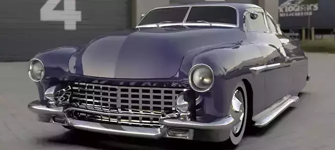Custom coupe car 1949 Low-poly 3D model