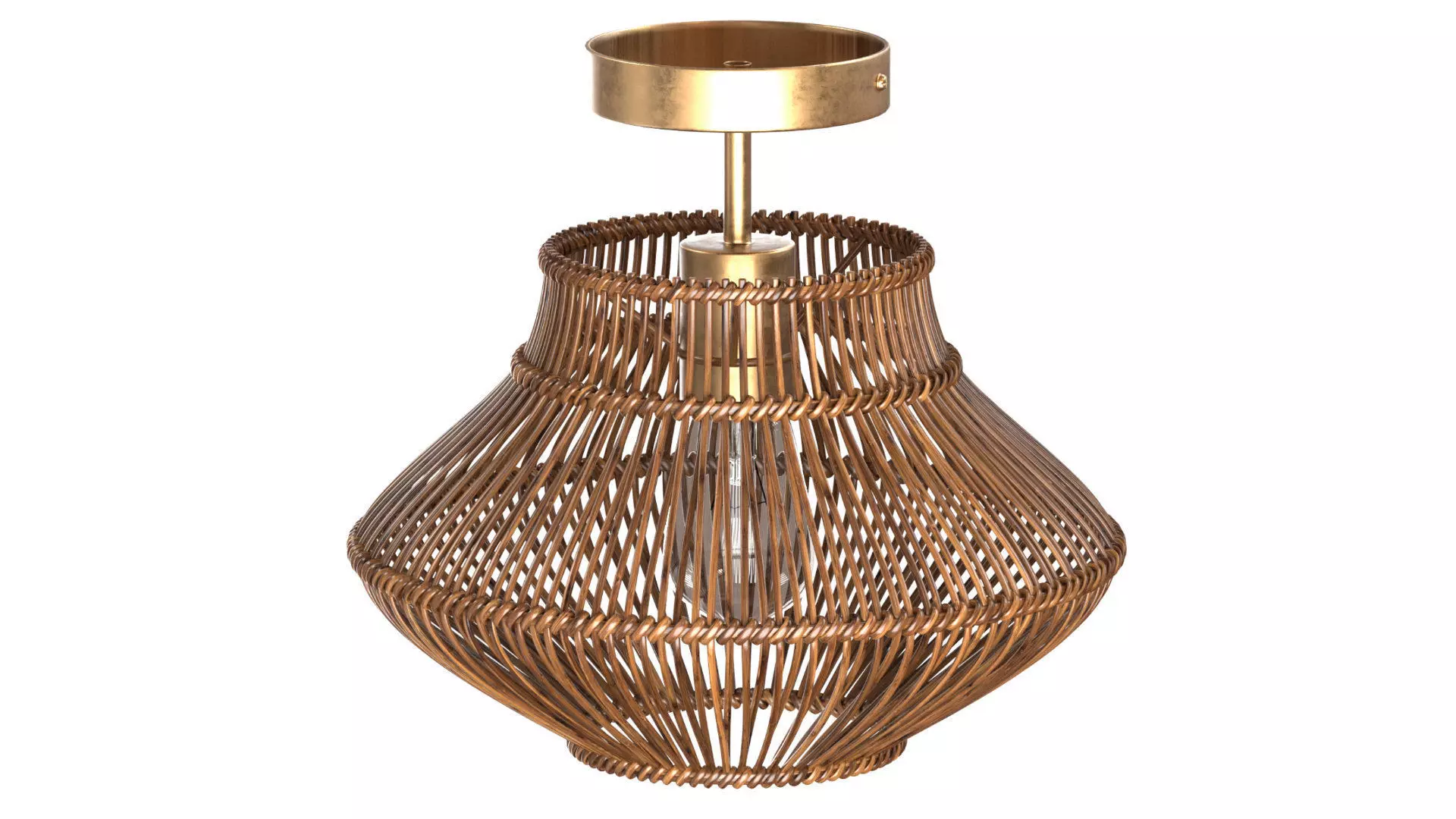 Dark Neher Rattan Semi Flush Mount 3D model_2
