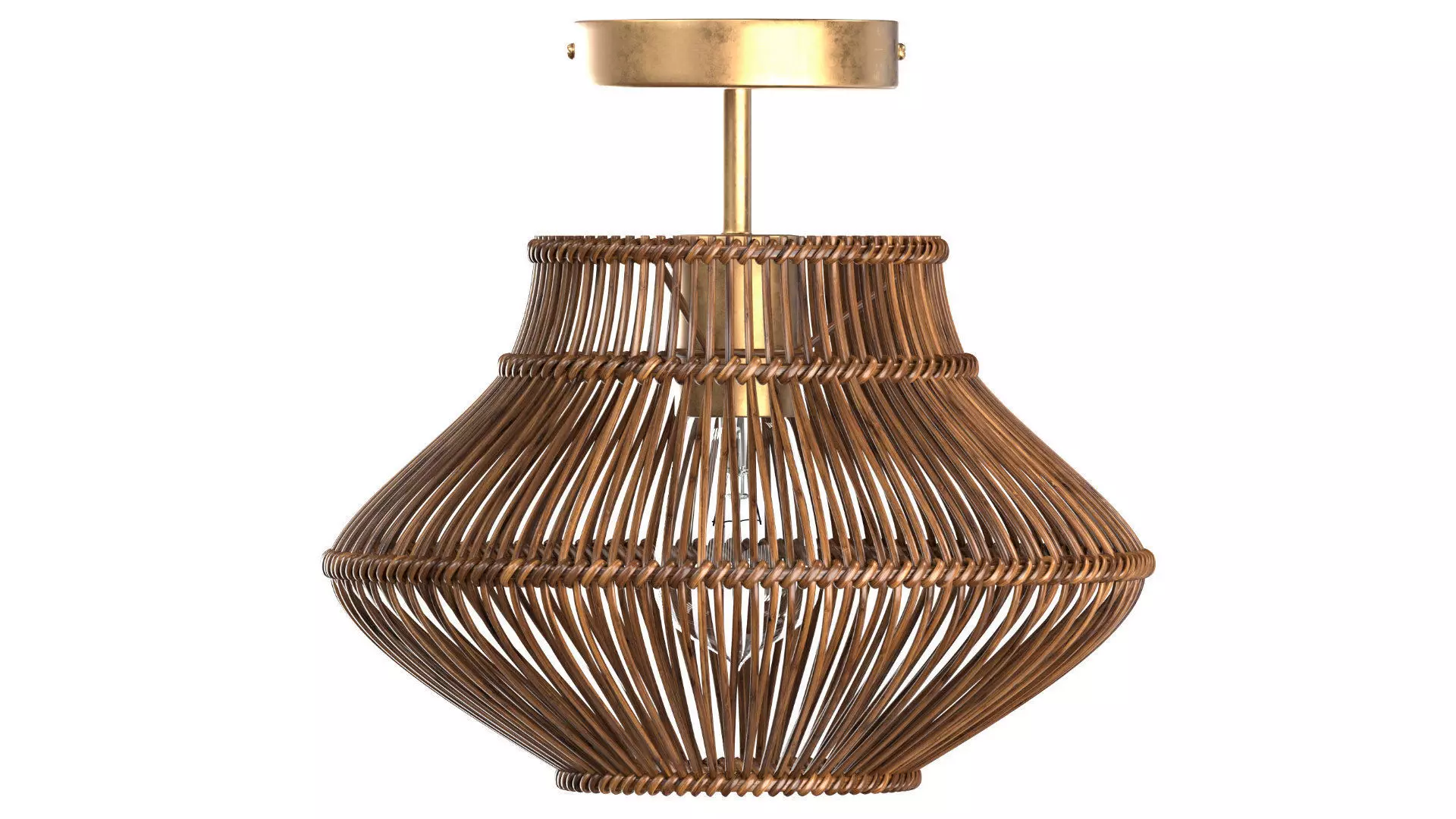 Dark Neher Rattan Semi Flush Mount 3D model_8