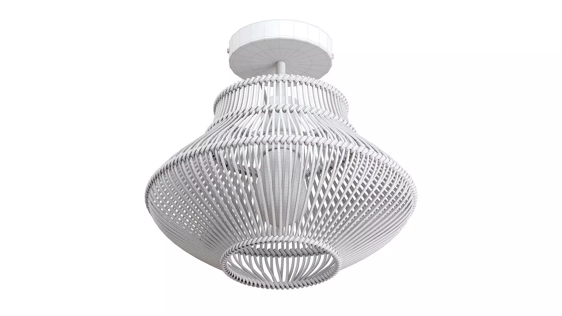 Dark Neher Rattan Semi Flush Mount 3D model_4