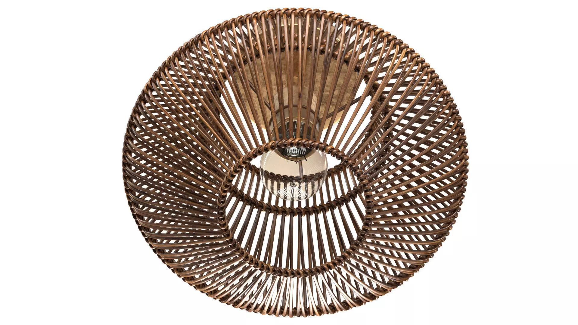 Dark Neher Rattan Semi Flush Mount 3D model_5