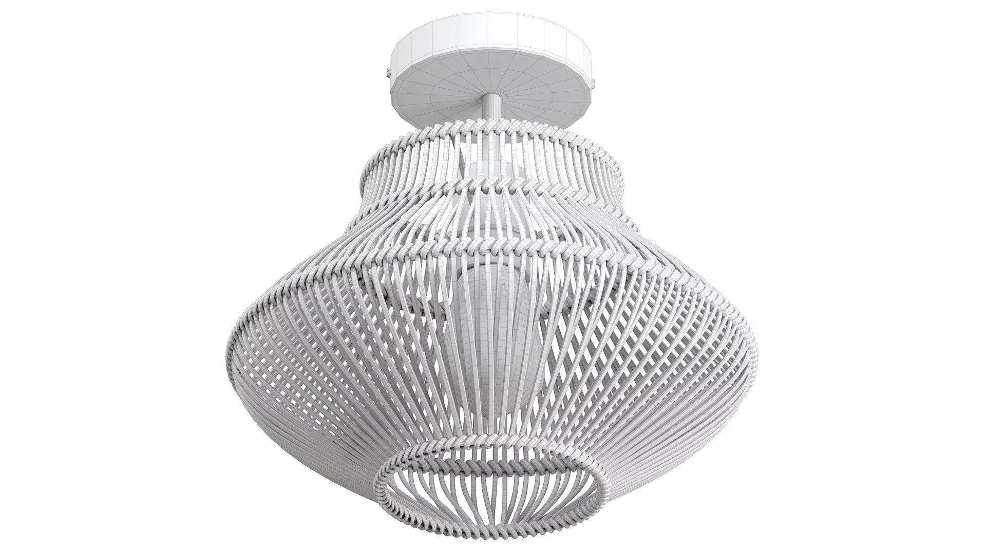 Dark Neher Rattan Semi Flush Mount 3D model_9