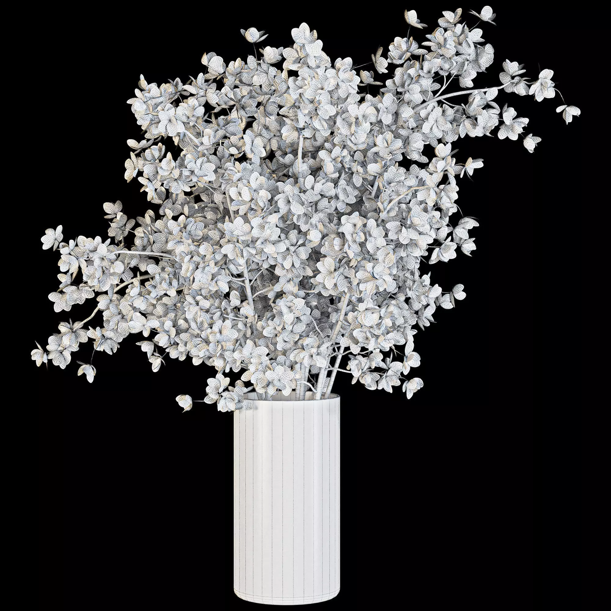 Plants Bouquet Vase Low-poly 3D model_3