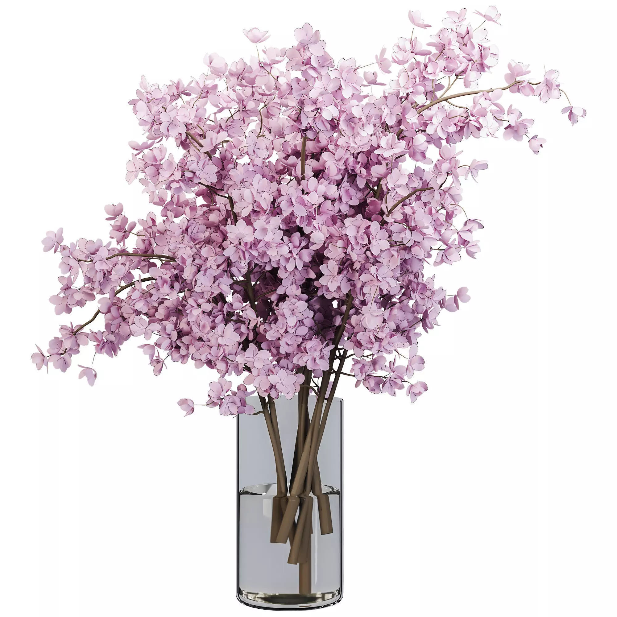 Plants Bouquet Vase Low-poly 3D model_1