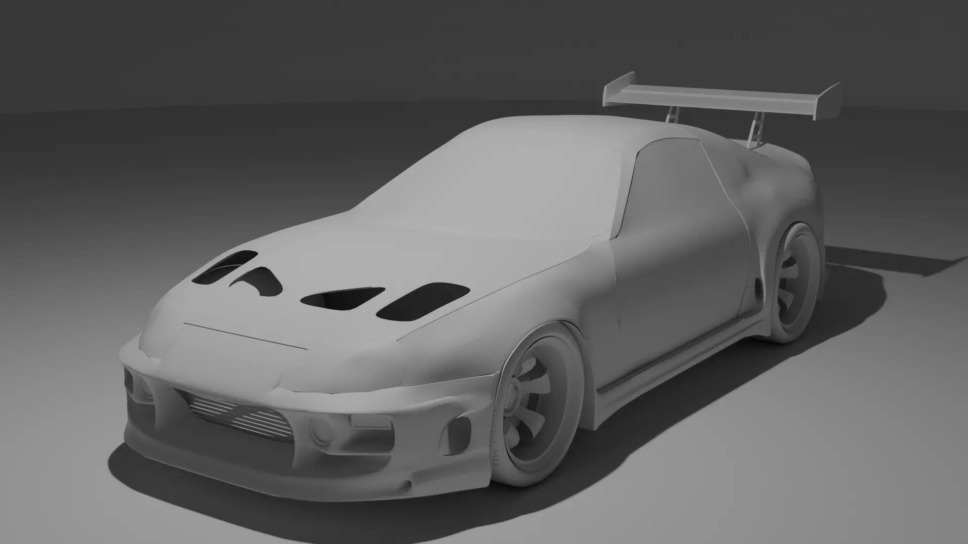Toyota Supra MK4 Low-poly 3D model_4