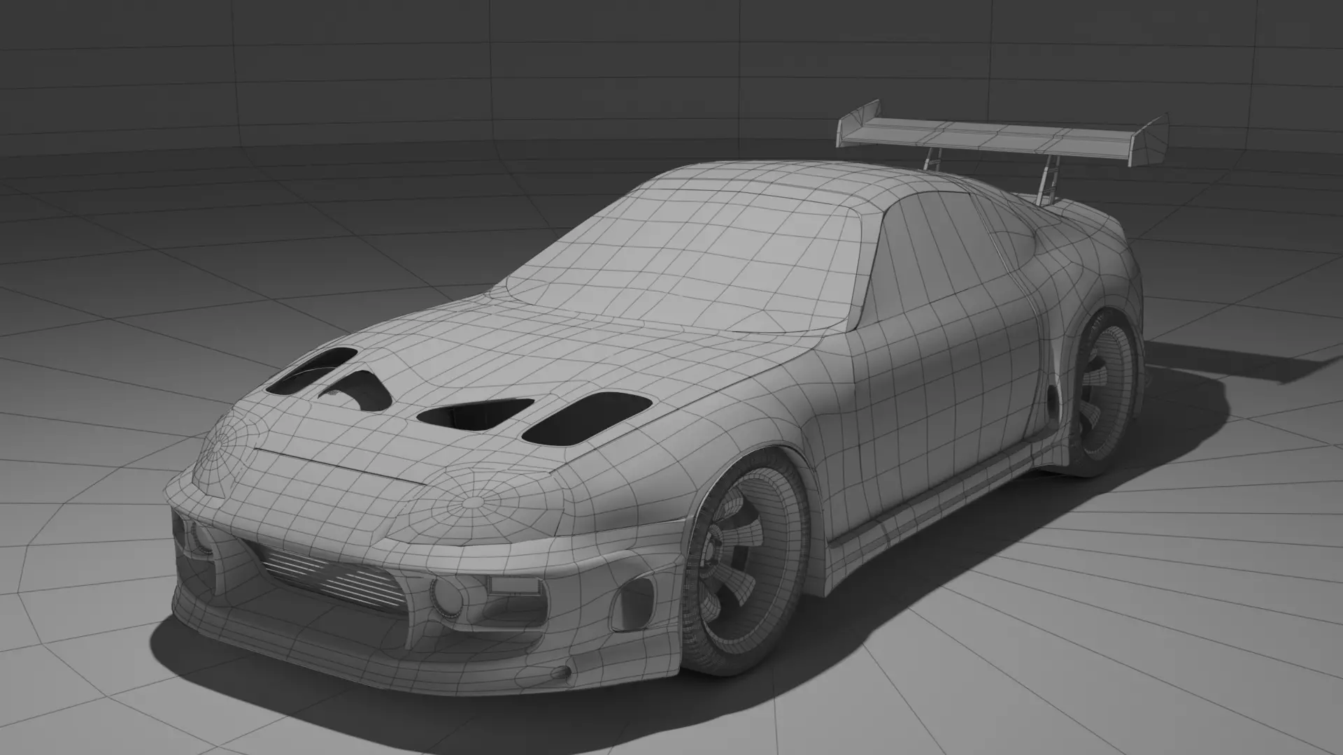 Toyota Supra MK4 Low-poly 3D model_7