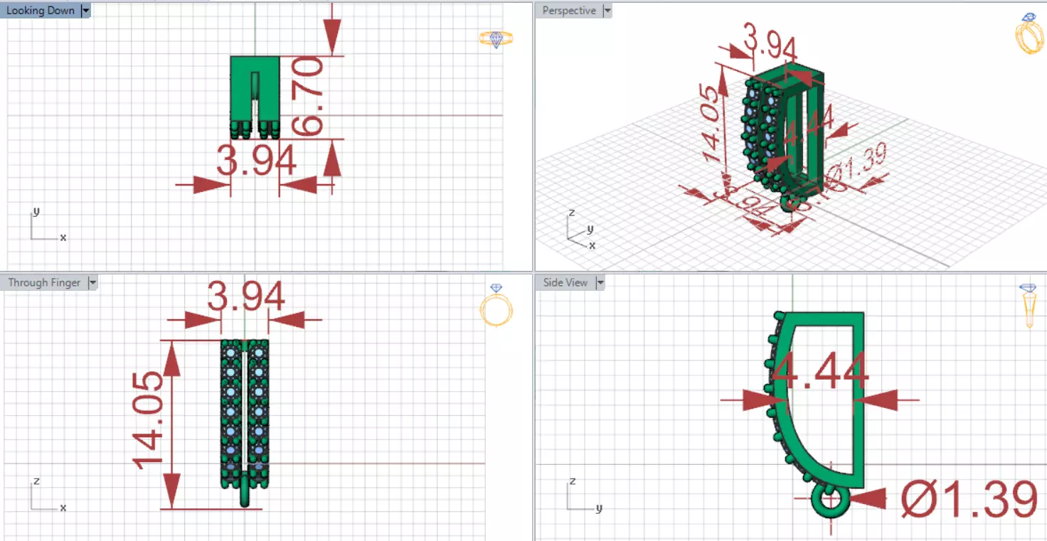small gold bail pendant jewelry gl0014 3D print model_18