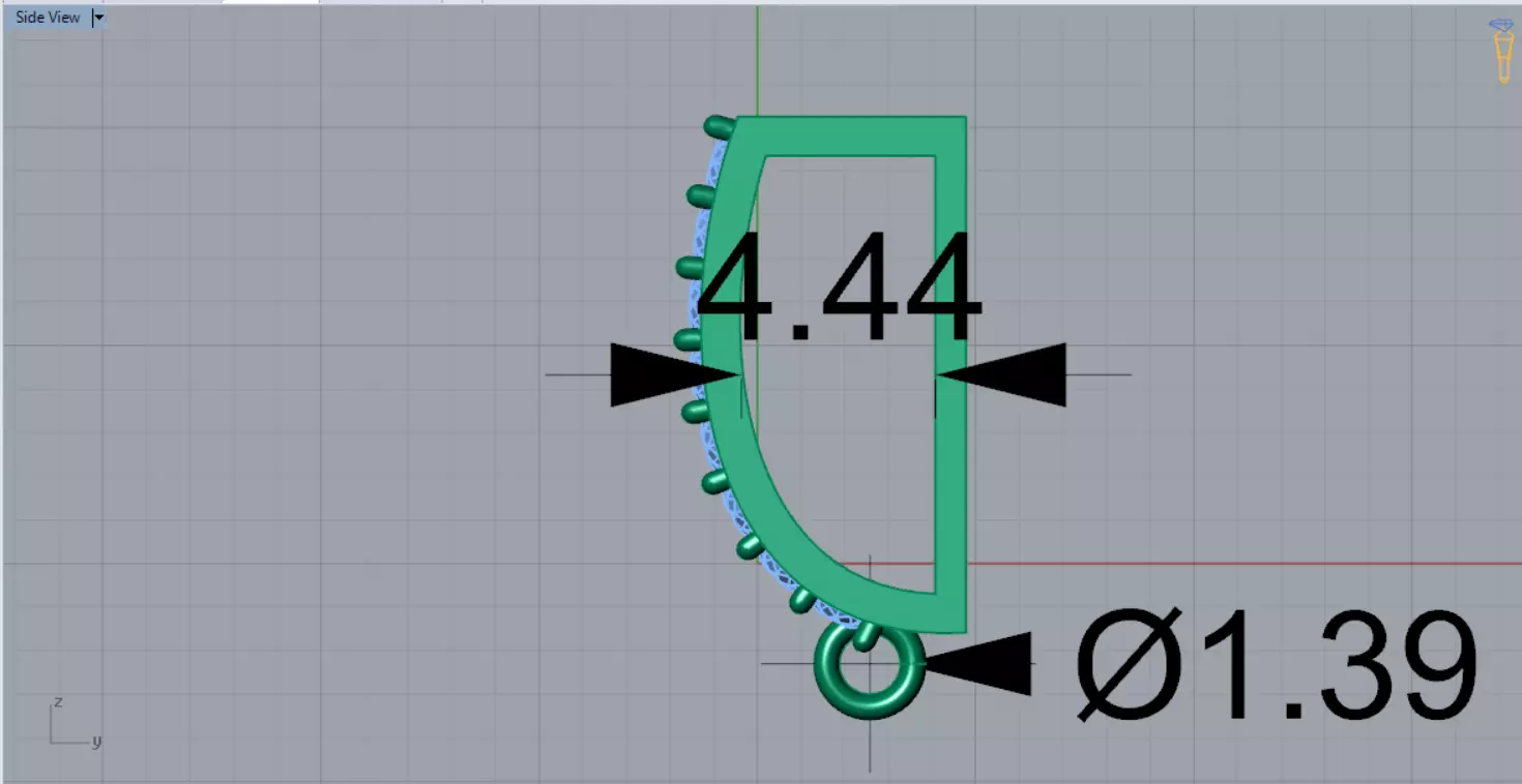 small gold bail pendant jewelry gl0014 3D print model_13