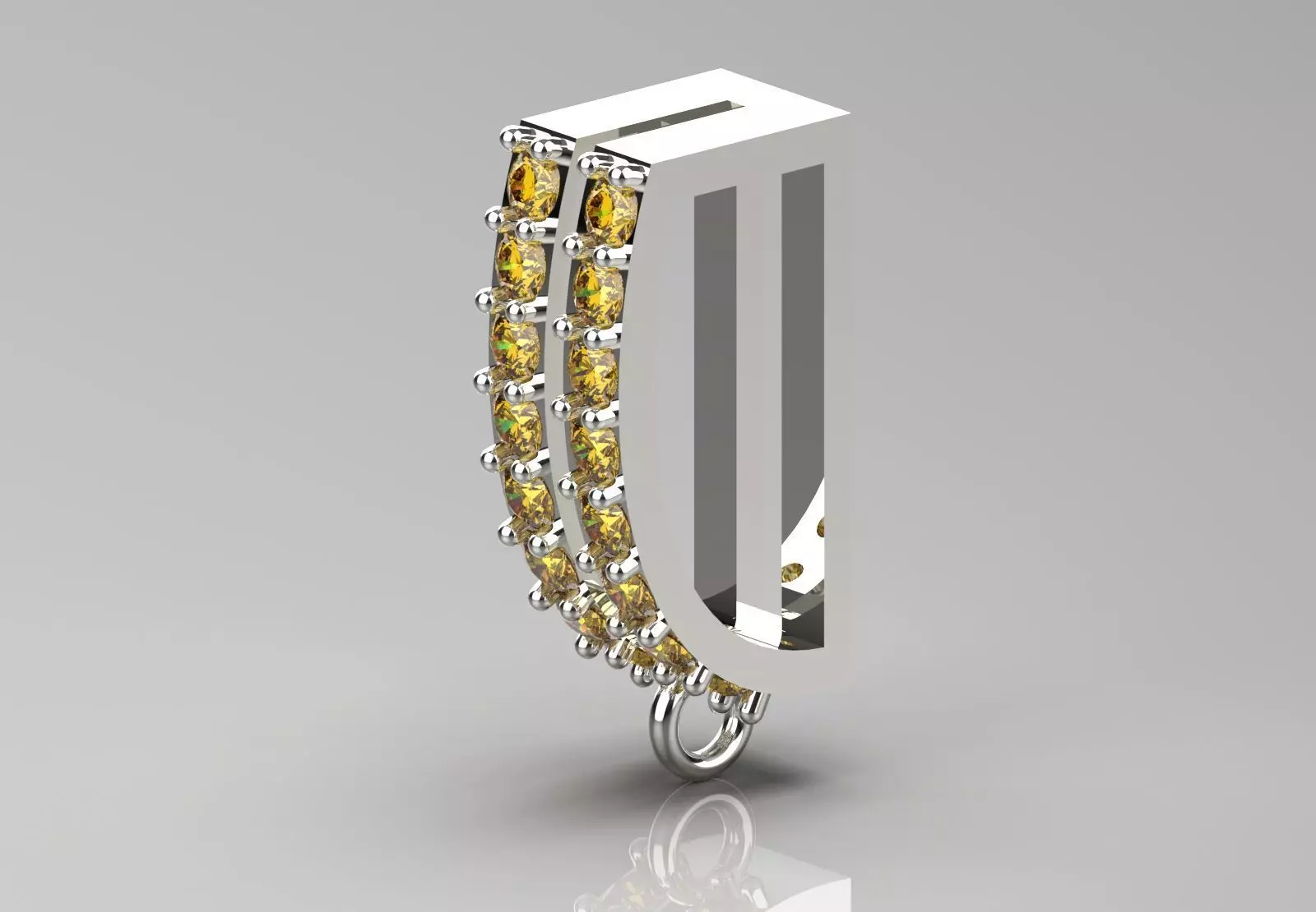 small gold bail pendant jewelry gl0014 3D print model_15