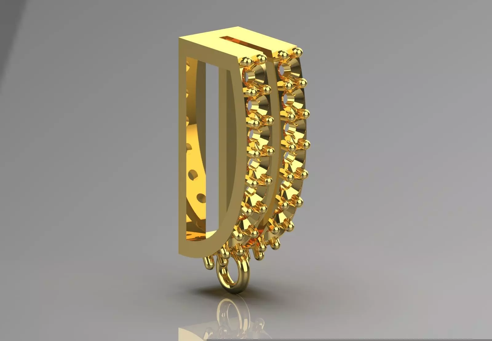 small gold bail pendant jewelry gl0014 3D print model_16