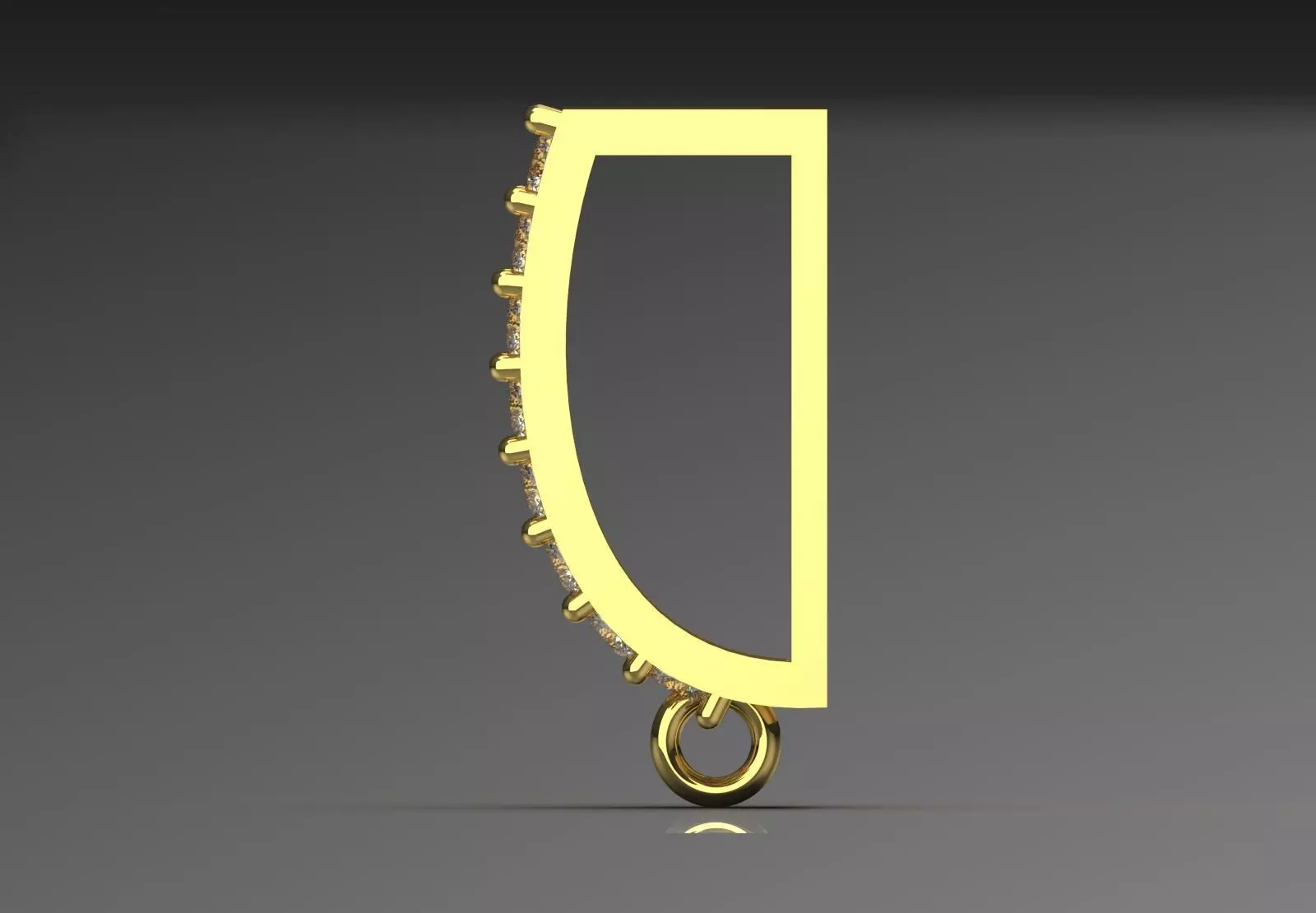 small gold bail pendant jewelry gl0014 3D print model_1