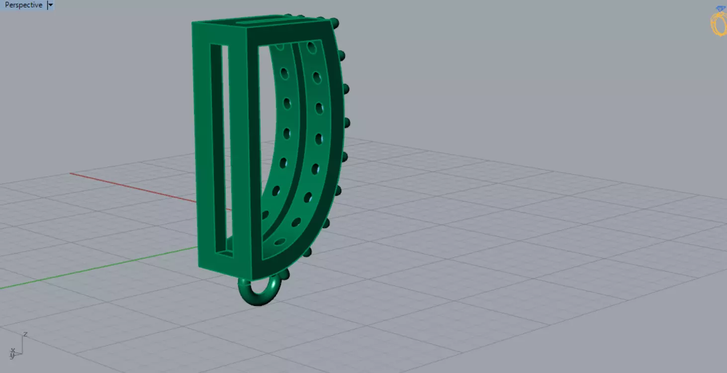 small gold bail pendant jewelry gl0014 3D print model_8