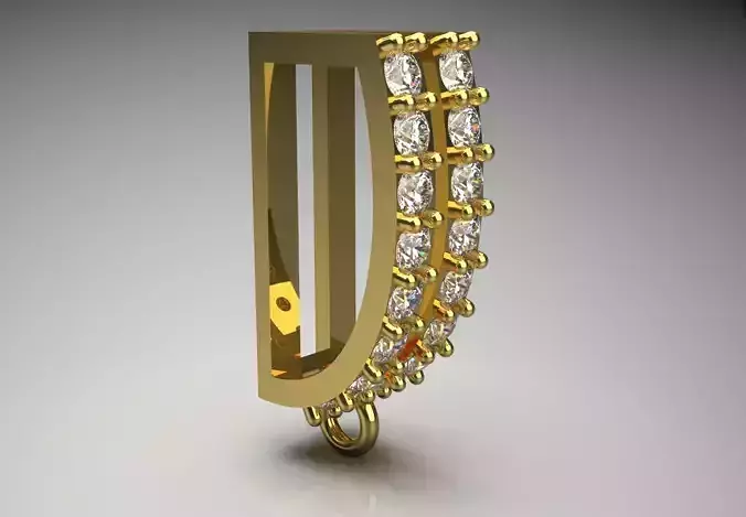small gold bail pendant jewelry gl0014 3D print model