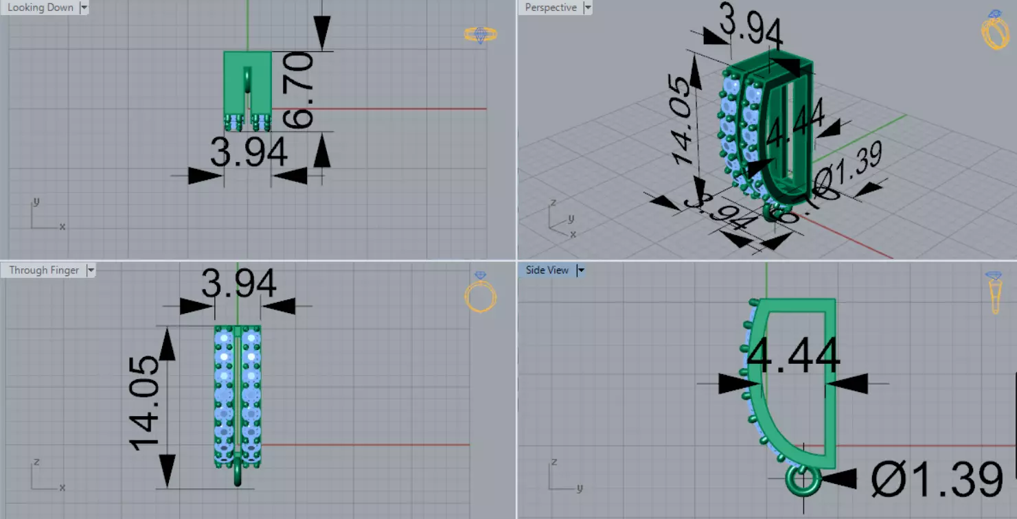 small gold bail pendant jewelry gl0014 3D print model_7