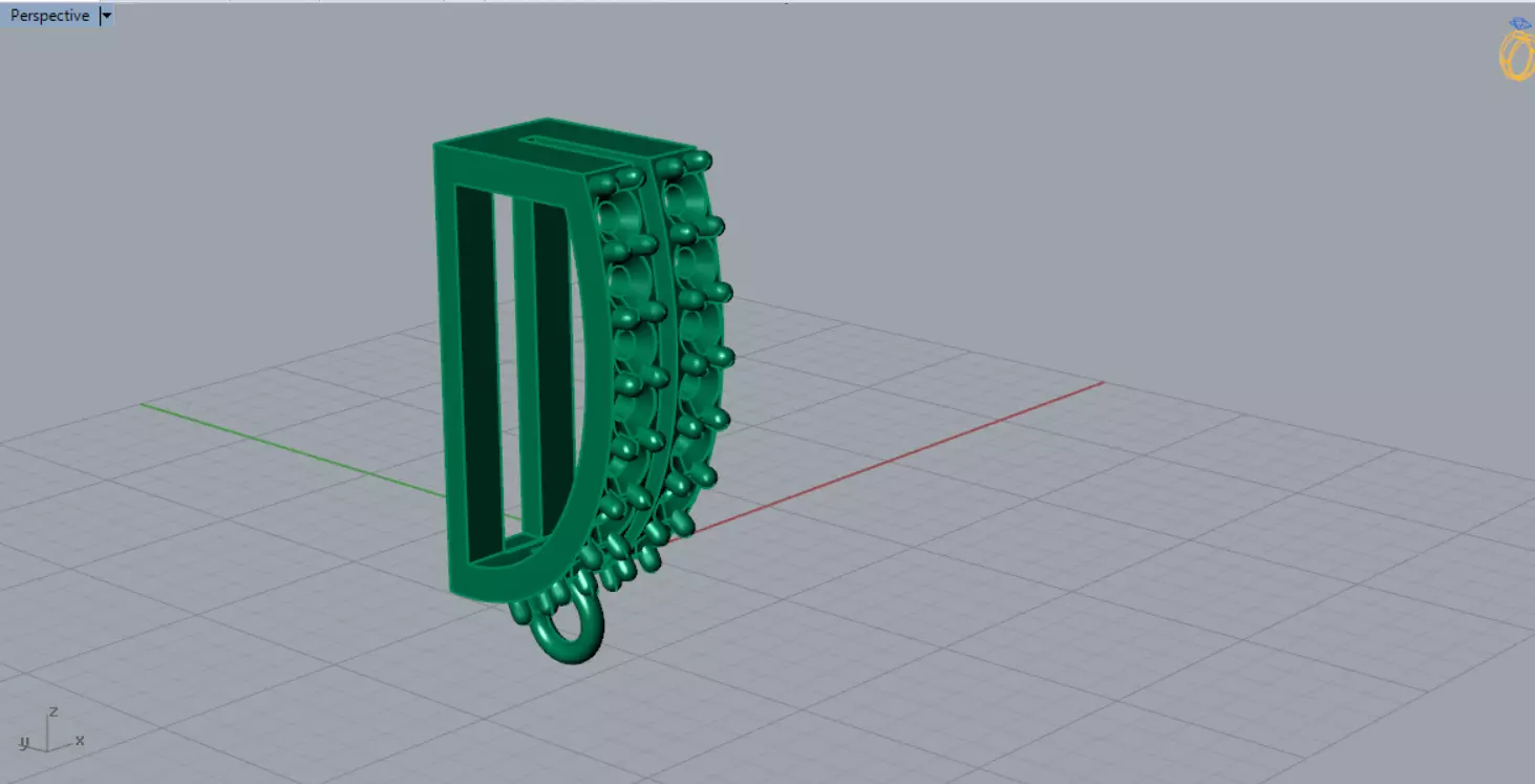 small gold bail pendant jewelry gl0014 3D print model_5