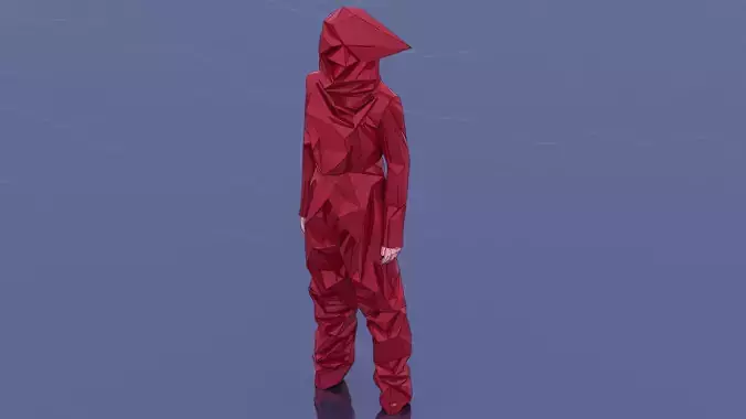 Cyberpunk character Low-poly 3D model