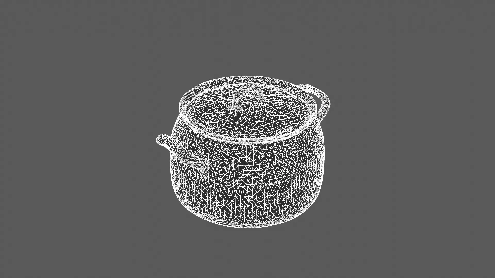Realistic Black Cast Iron Cooking Pot with Lid 3D model_5