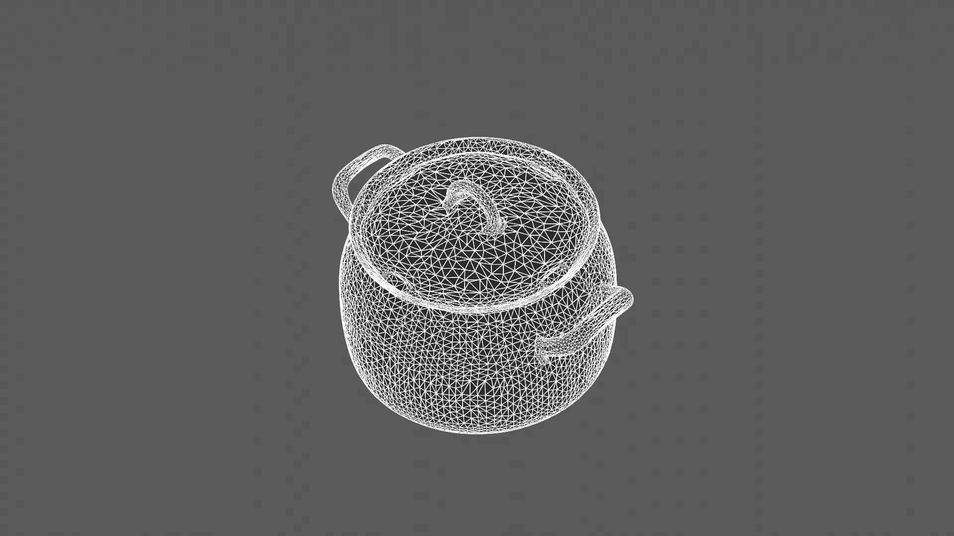 Realistic Black Cast Iron Cooking Pot with Lid 3D model_9