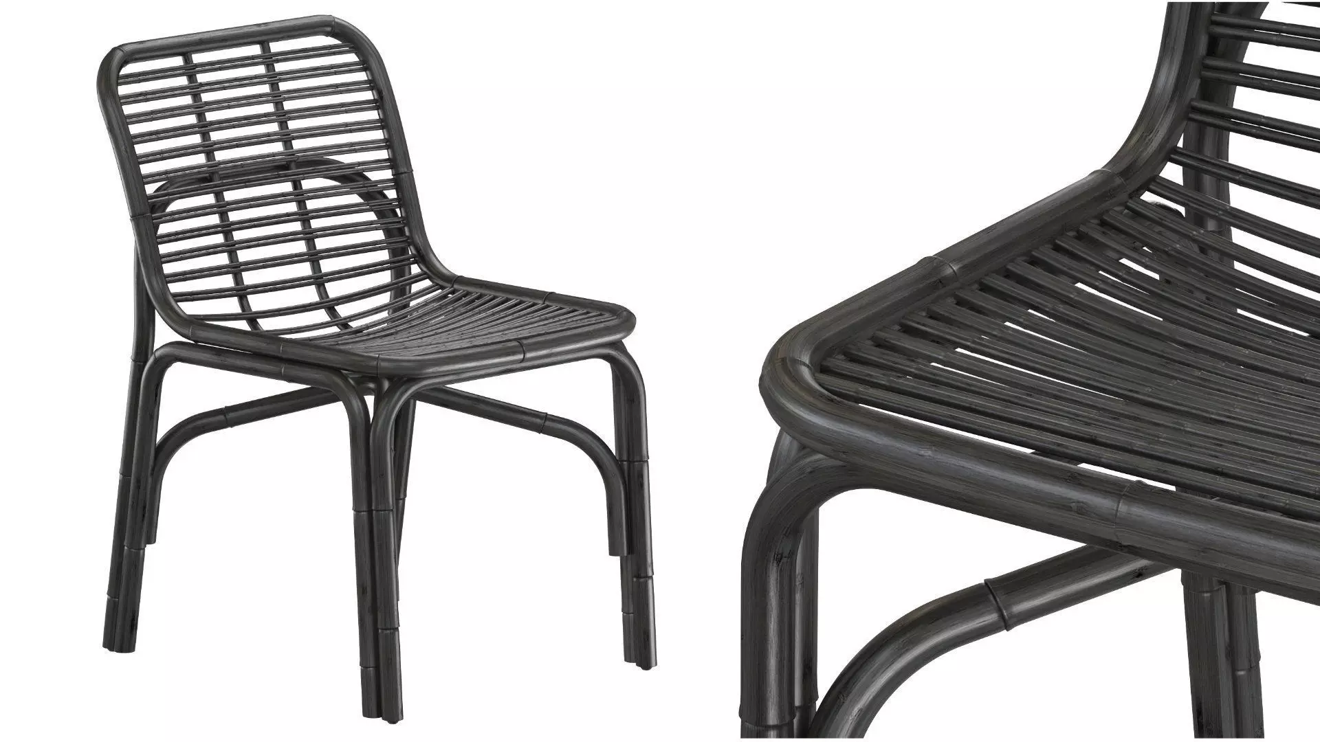 Black Peak armchair INDOOR rattan Cane-line 3D model_0