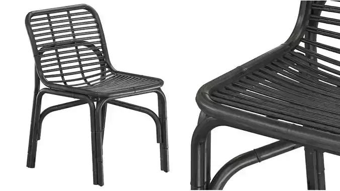 Black Peak armchair INDOOR rattan Cane-line 3D model