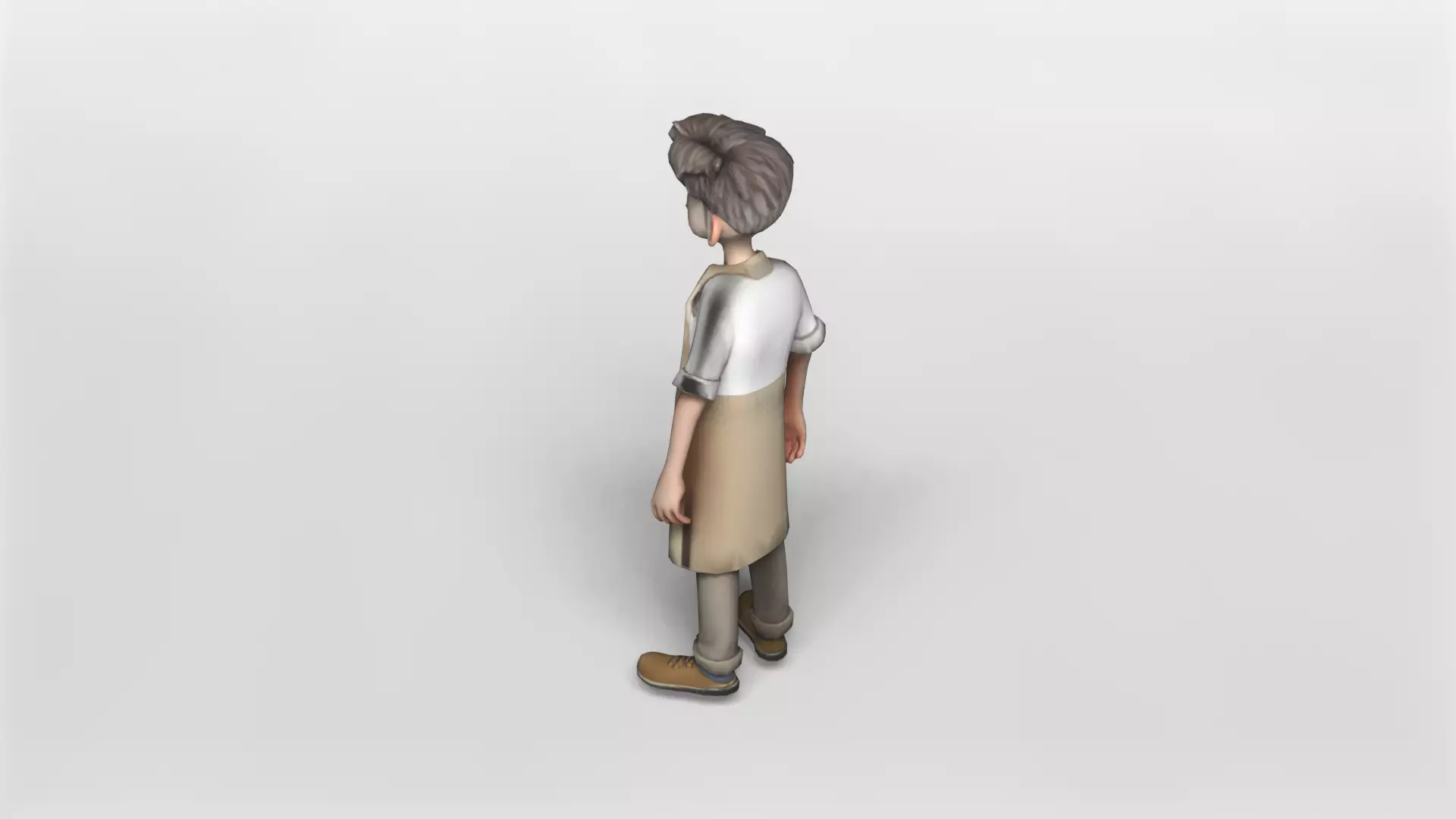 Stylized Young Male Barista 3D Model 3D model_3
