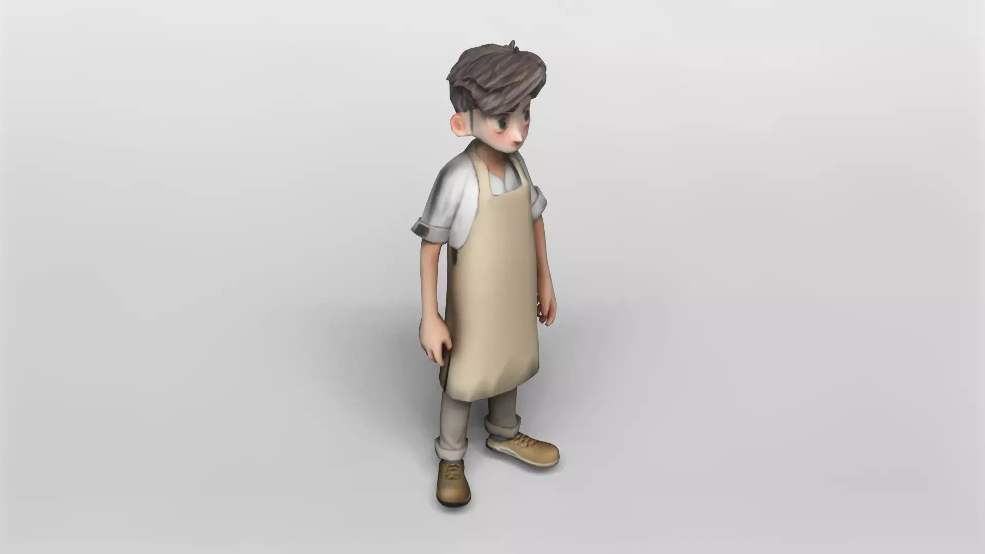 Stylized Young Male Barista 3D Model 3D model_0