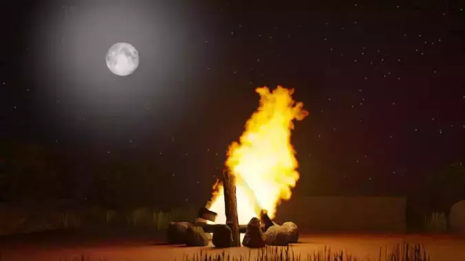 Campfire Scene - Blender Cycles Render