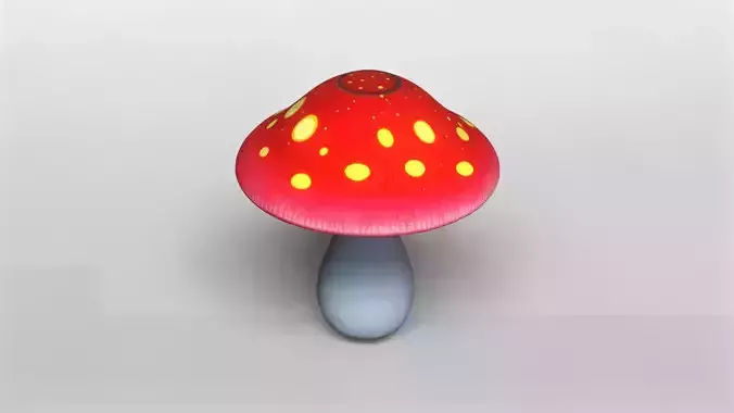 Stylized Red Mushroom 3D Model