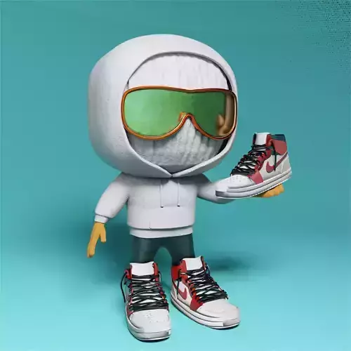 Stylized Funko-Inspired Character with Air Jordan Sneakers