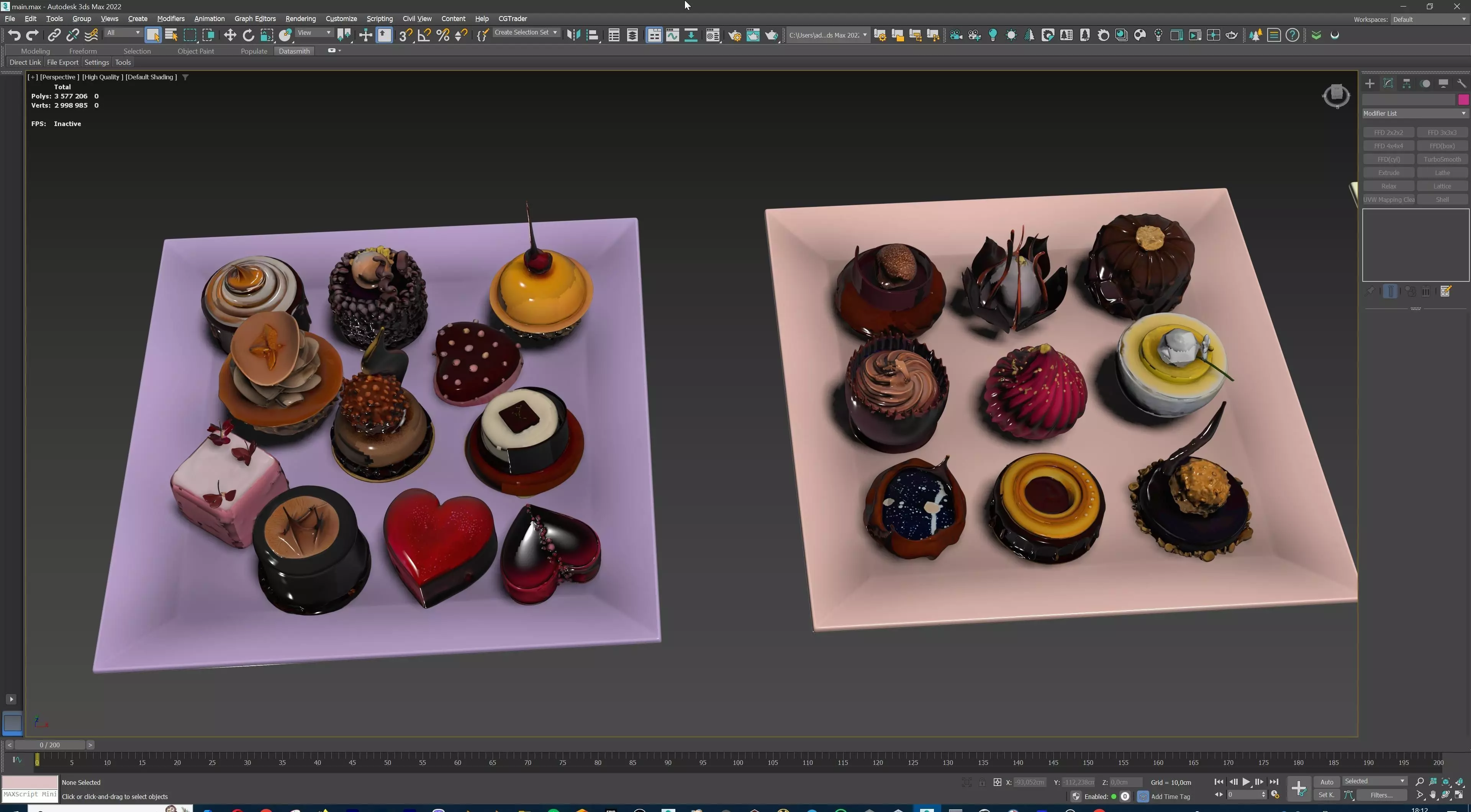 Sweet Dessert Pack Donuts Cupcakes Cake Ice Cream Candy Low-poly 3D model_34