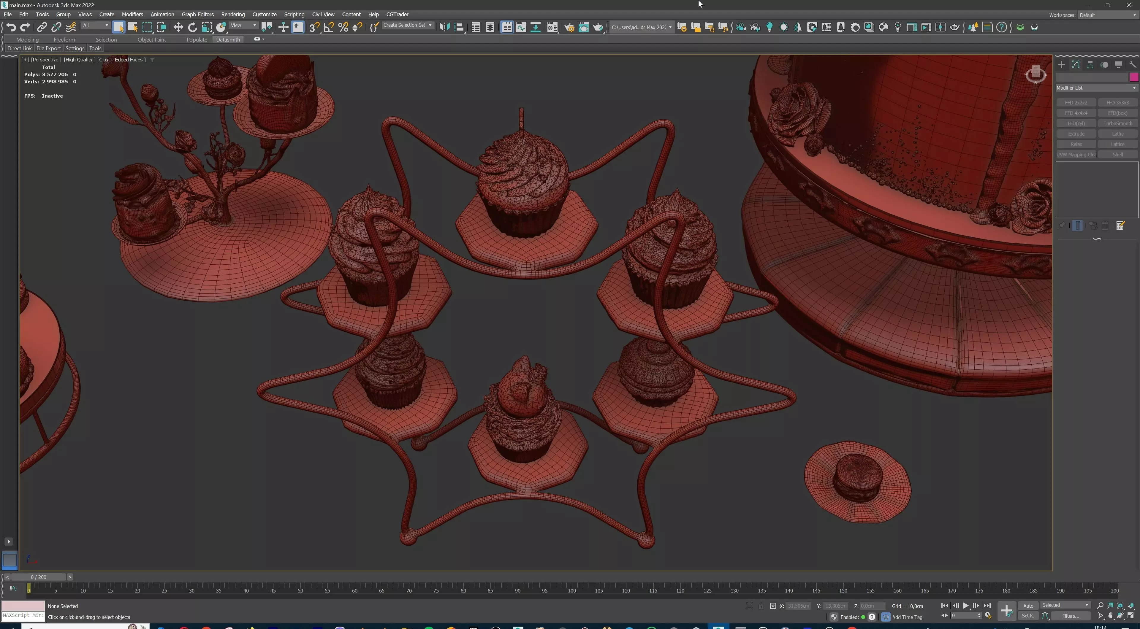 Sweet Dessert Pack Donuts Cupcakes Cake Ice Cream Candy Low-poly 3D model_38