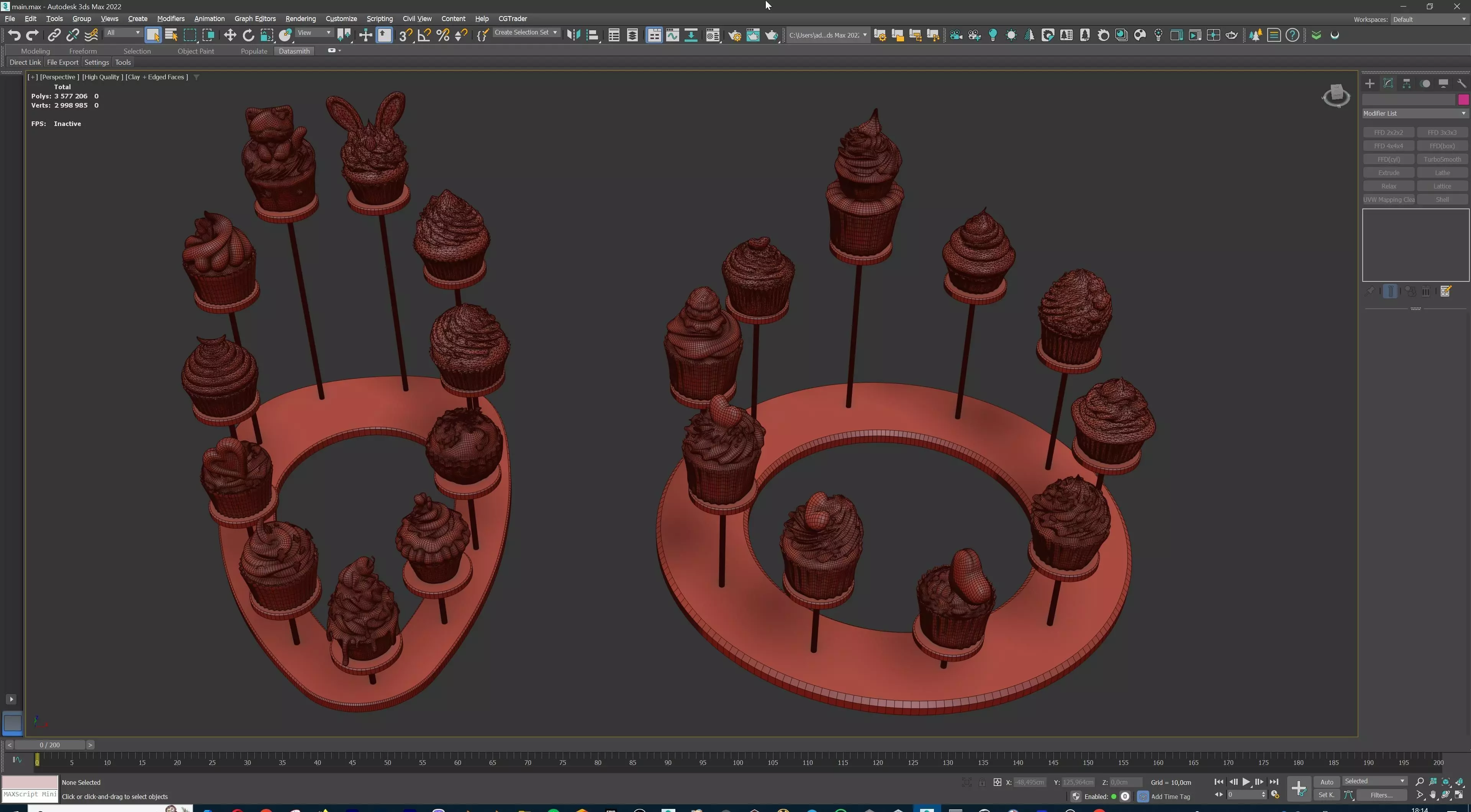 Sweet Dessert Pack Donuts Cupcakes Cake Ice Cream Candy Low-poly 3D model_49