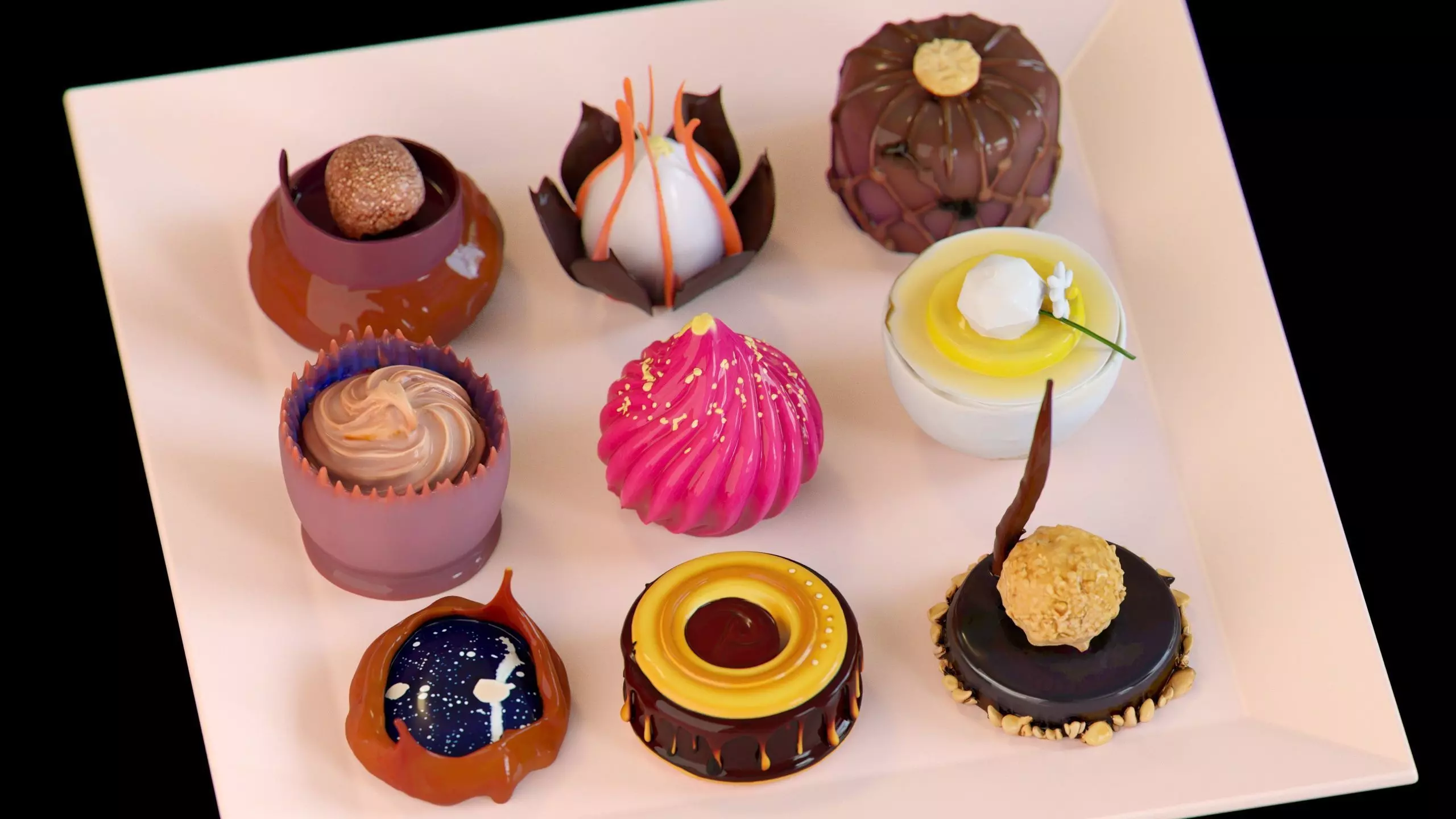 Sweet Dessert Pack Donuts Cupcakes Cake Ice Cream Candy Low-poly 3D model_25