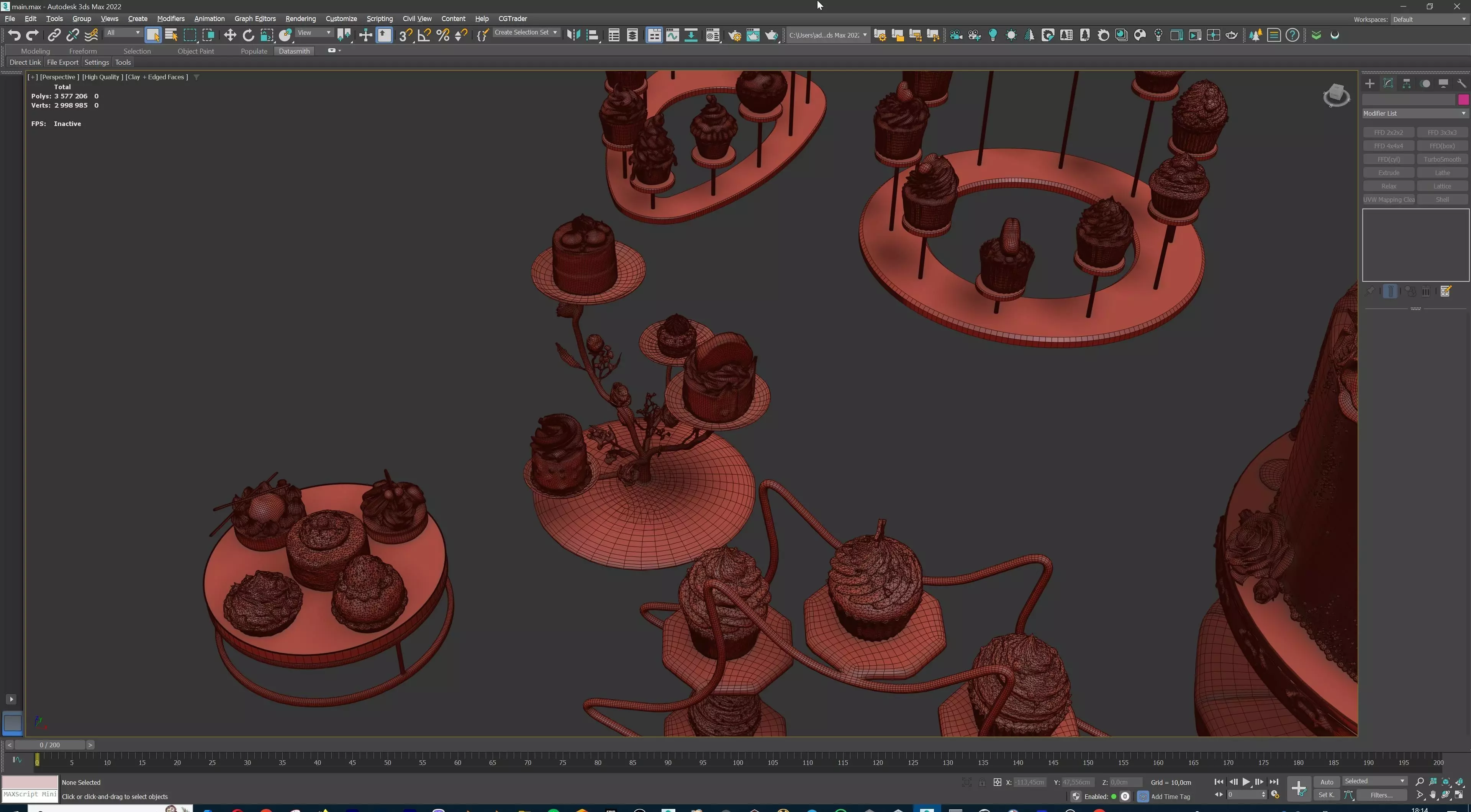 Sweet Dessert Pack Donuts Cupcakes Cake Ice Cream Candy Low-poly 3D model_54