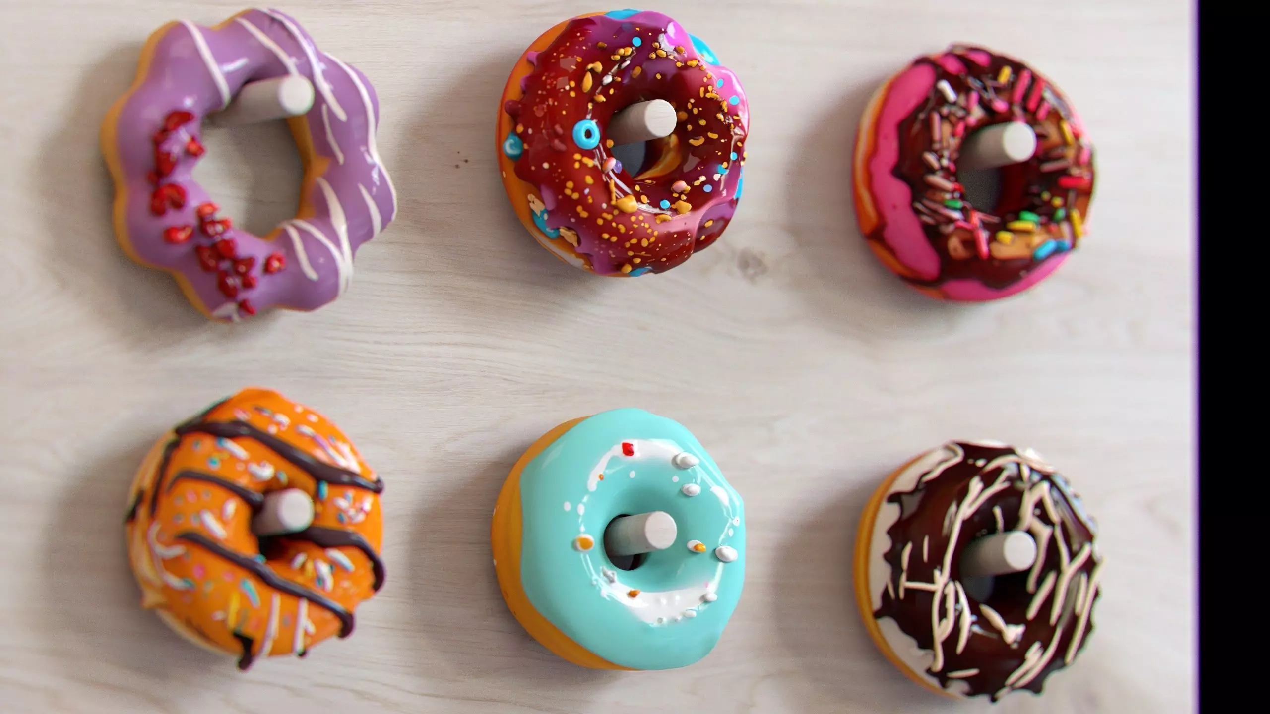 Sweet Dessert Pack Donuts Cupcakes Cake Ice Cream Candy Low-poly 3D model_7