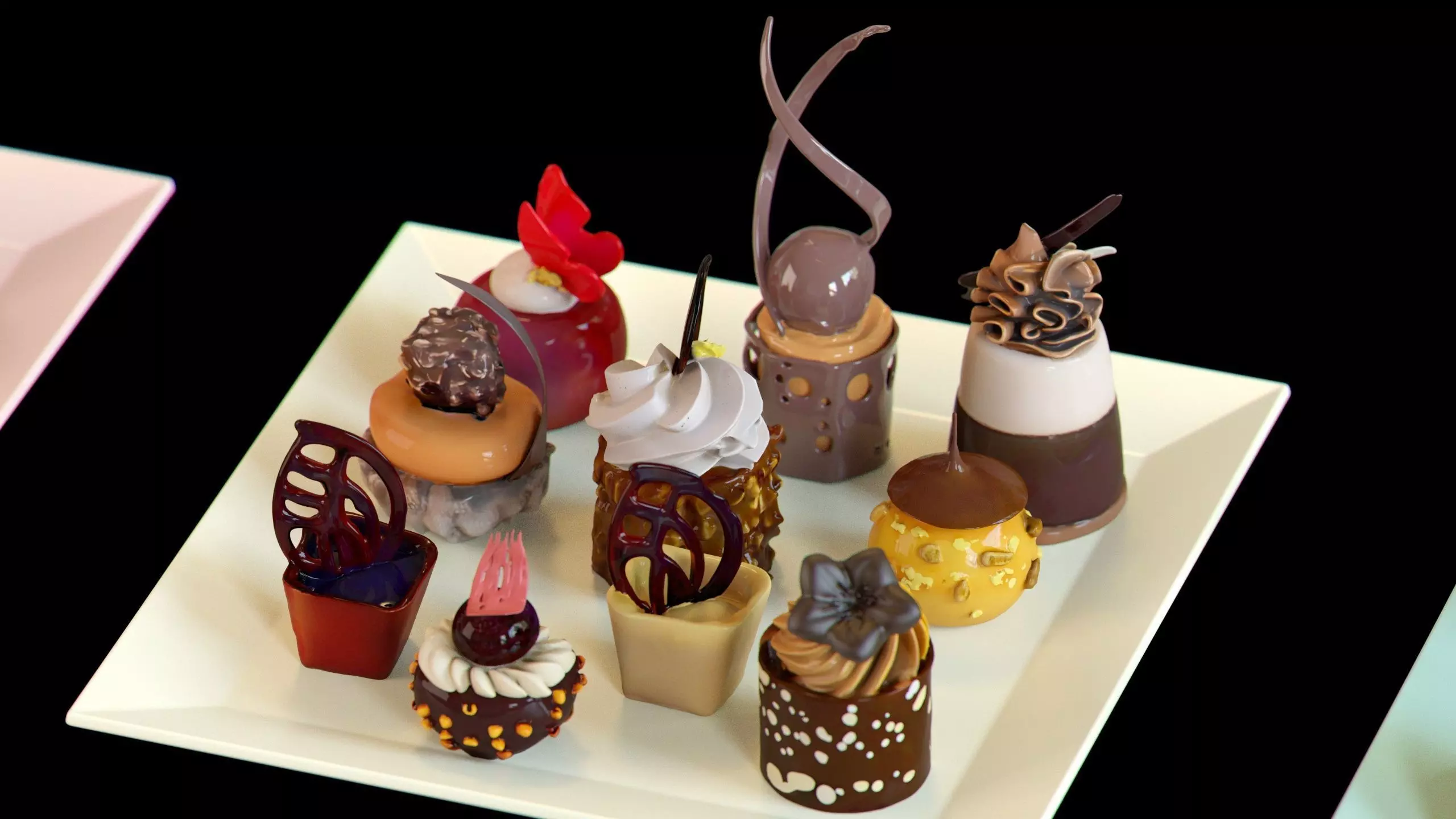 Sweet Dessert Pack Donuts Cupcakes Cake Ice Cream Candy Low-poly 3D model_23