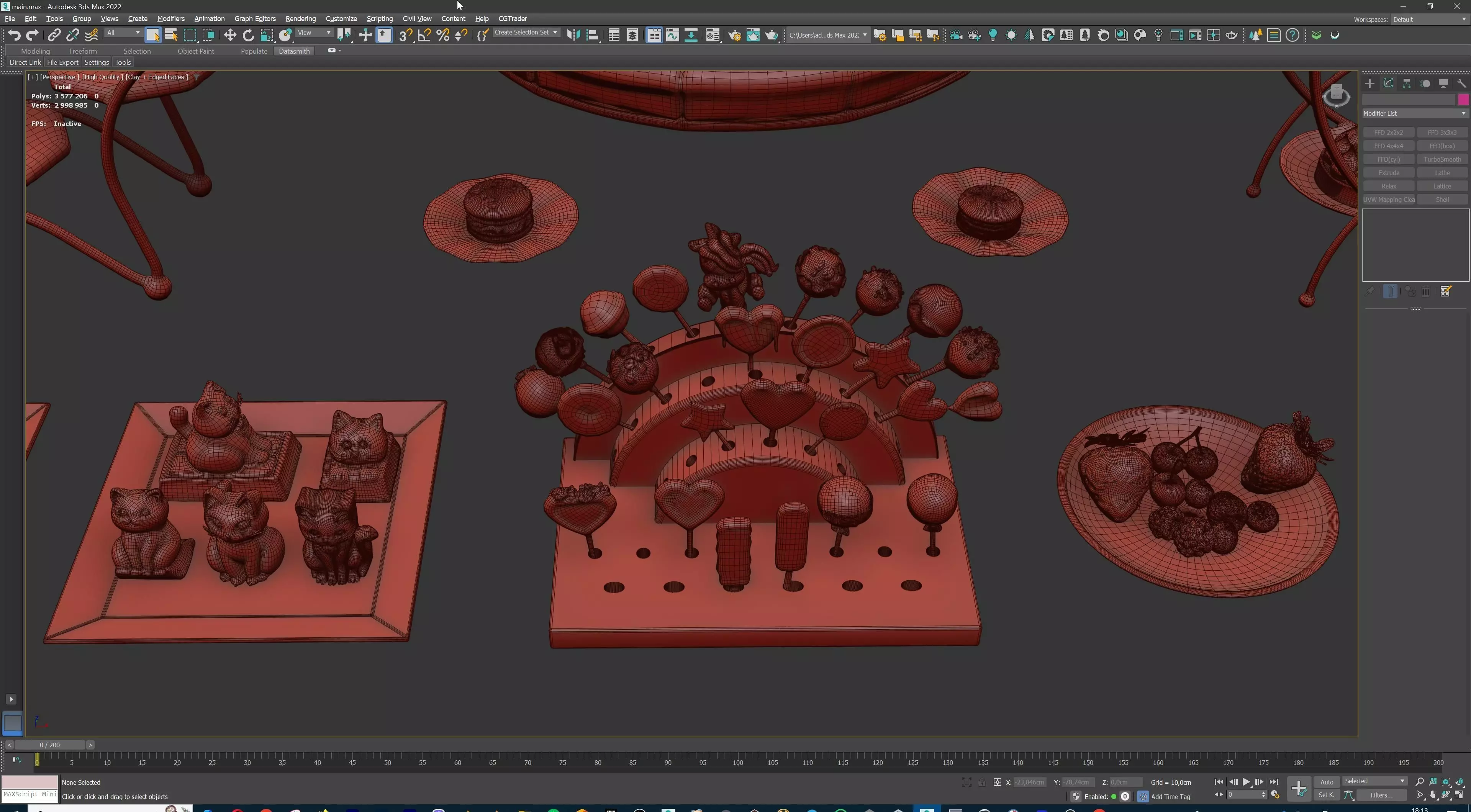 Sweet Dessert Pack Donuts Cupcakes Cake Ice Cream Candy Low-poly 3D model_33