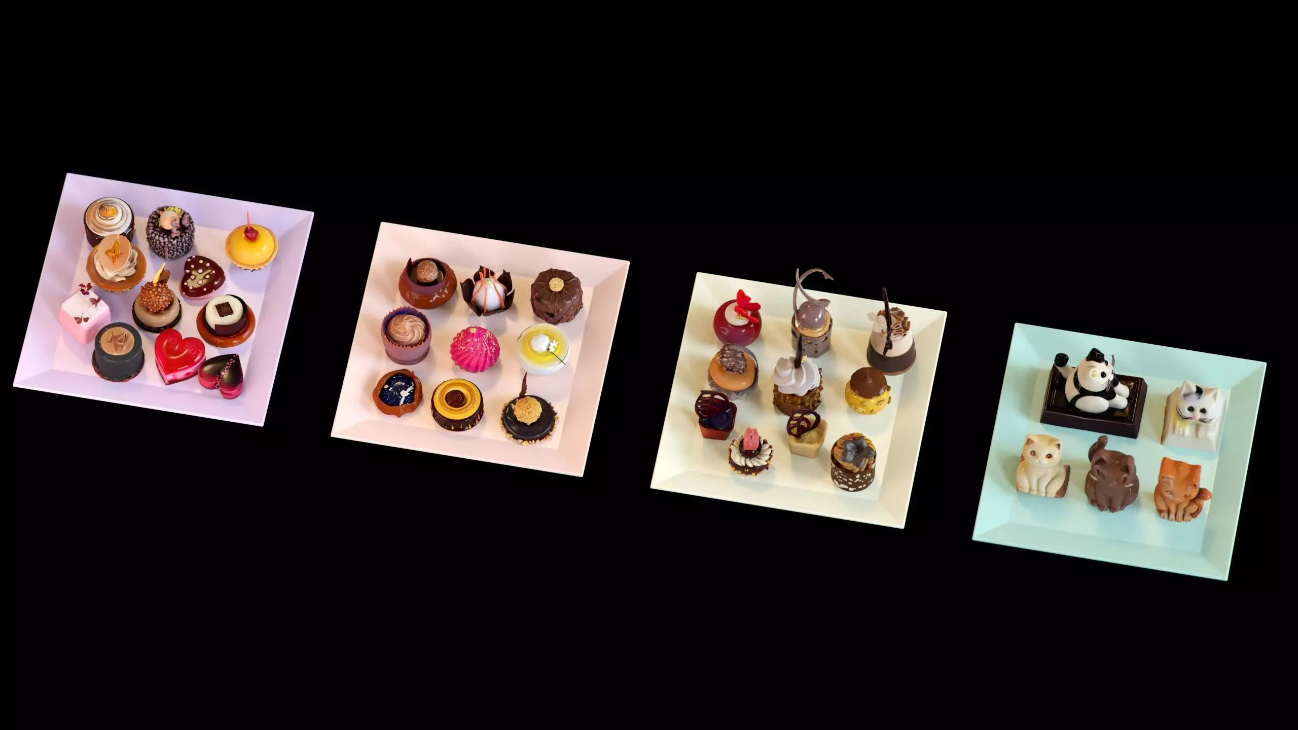 Sweet Dessert Pack Donuts Cupcakes Cake Ice Cream Candy Low-poly 3D model_21