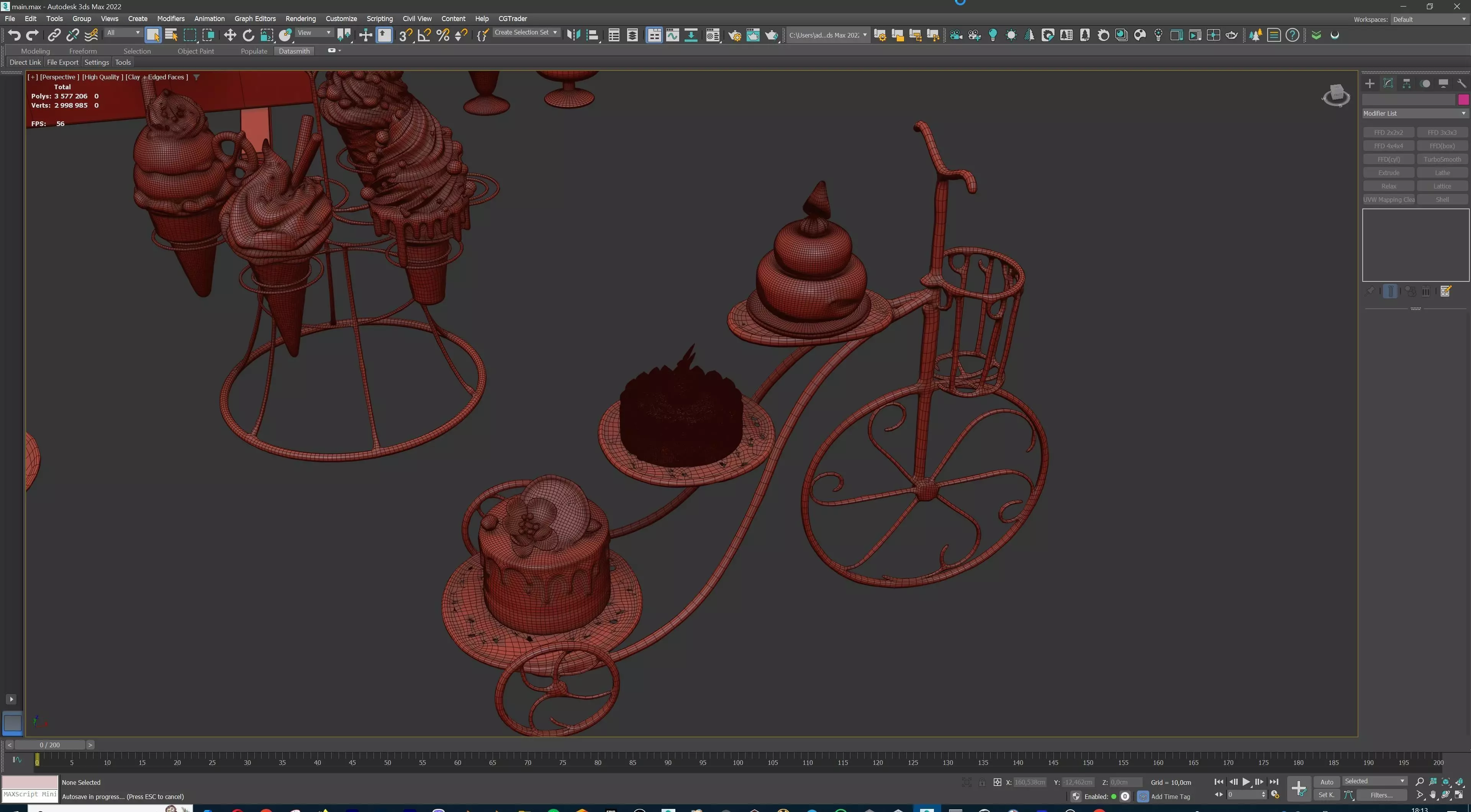 Sweet Dessert Pack Donuts Cupcakes Cake Ice Cream Candy Low-poly 3D model_40