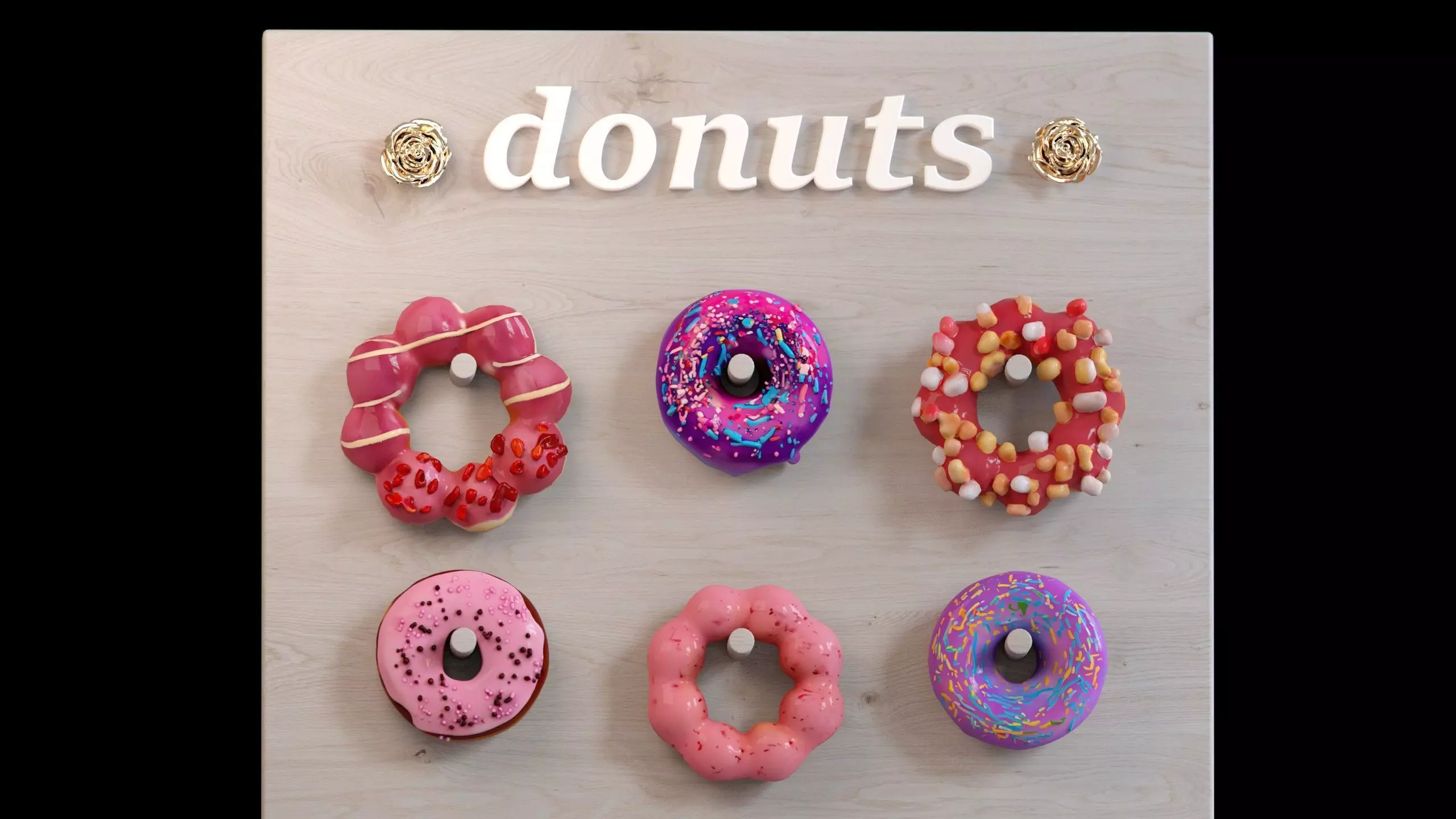 Sweet Dessert Pack Donuts Cupcakes Cake Ice Cream Candy Low-poly 3D model_8