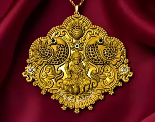 Gold Intricate Goddess Pendant 3D print model
