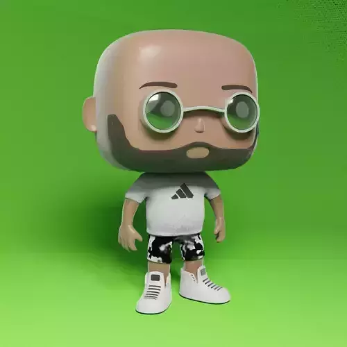 Custom Funko-Style 3D Model with Removable Glasses