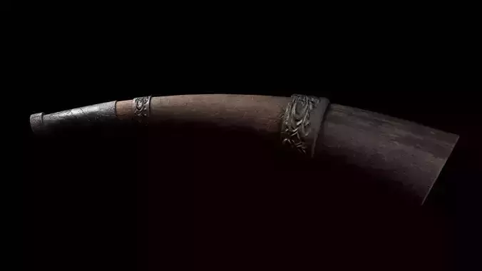 Game Ready War horn 3D Model PBR Textured