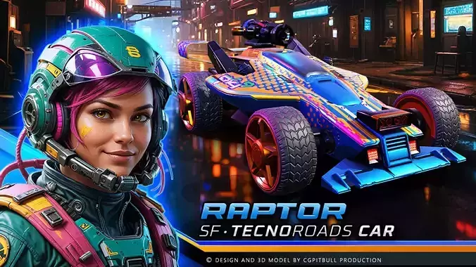 TECNO ROADS - RAPTOR Low-poly 3D model