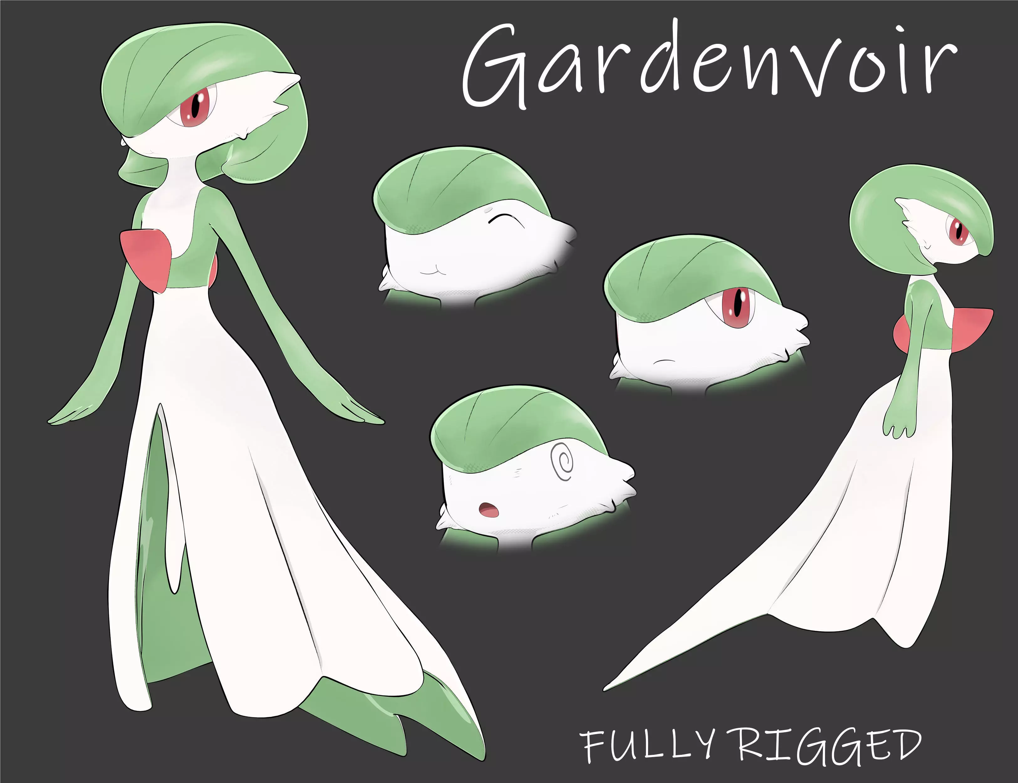 Gardenvoir Low-poly 3D model
