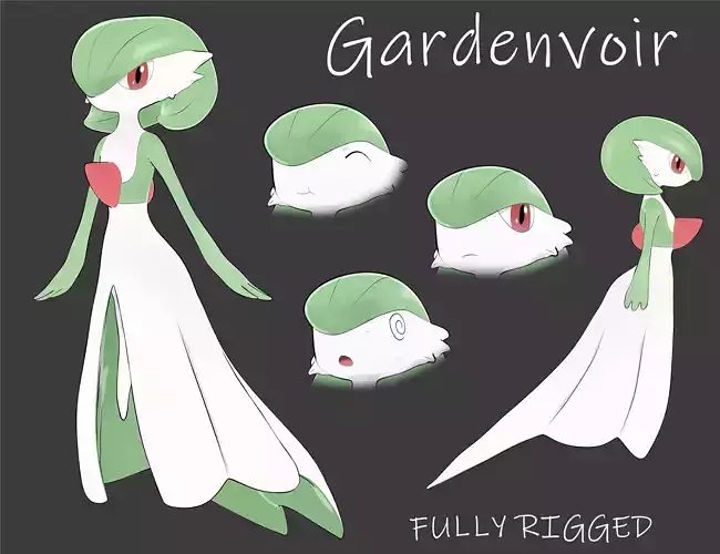 Gardenvoir Low-poly 3D model